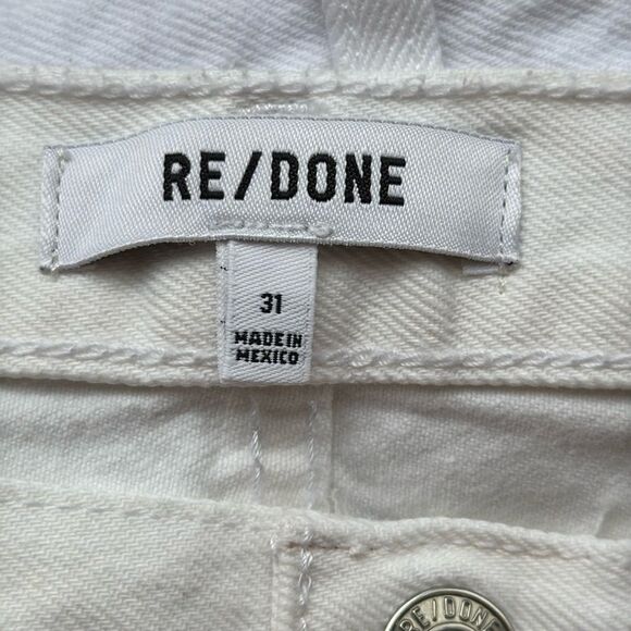 ReDone 70s Stovepipe Jeans Womens Size 31 White Destroyed - Picture 5 of 11